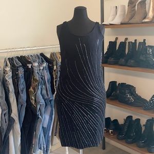 NWT Jkara Mini Black Dress W/ Sequin Detail | 6